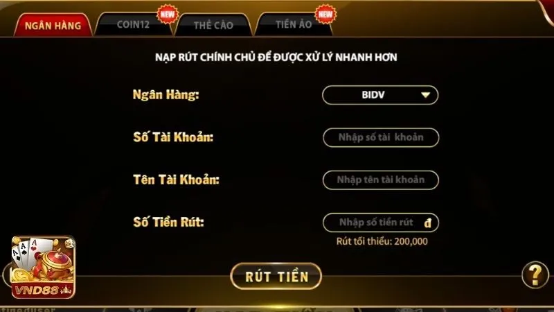 Các bước rút tiền VND88 đơn giản nhất