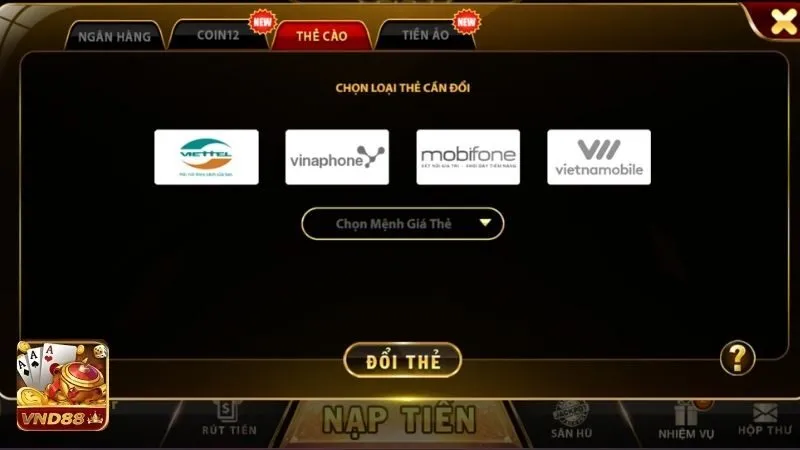 Cách rút tiền VND88 bằng thẻ cào điện thoại đơn giản nhất
