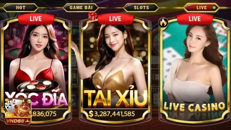 Sảnh game live casino VN88 thời thượng